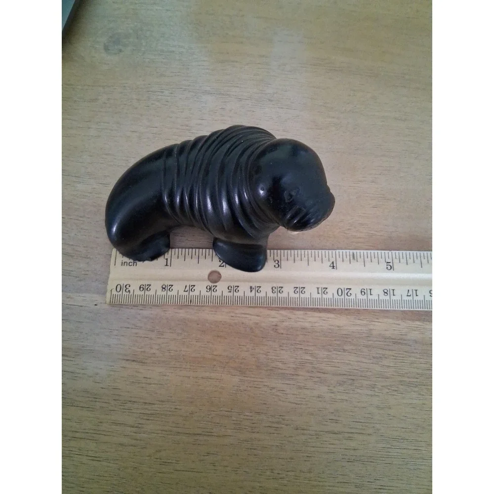 Boma Walrus Figurine. Black.